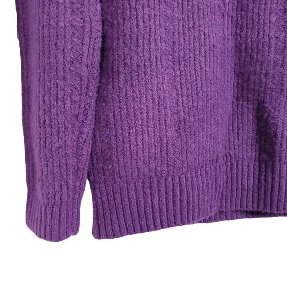 Talbots Size M Sweater Alpaca Wool Blend Soft Plush Cozy Roll Mock Neck Purple - Picture 7 of 8